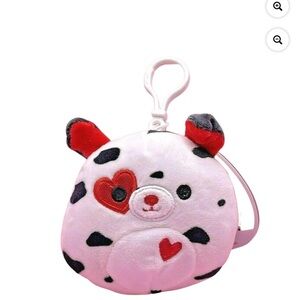 Adorable Plush Bear Keychain - Red and White Squishmallows Valentines